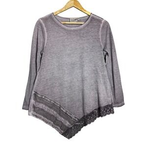 Asymmetrical Lace Trim Tunic Top Size S y2k Whimsical witchy fairycore Romantic